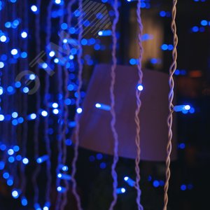 ULD-C2030-240/SWK BLUE IP67 Занавес светодиодный со статическим свечением, 3х2м. Соединяемый. 240 светодиодов. Синий свет. Провод белый. TM Uniel. (UL-00001363) 2