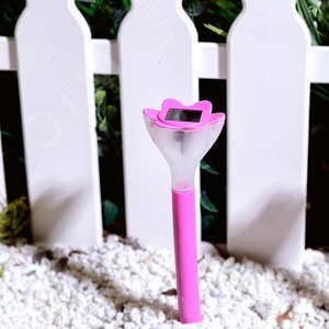 Светильник светодиодный садовый USL-C-420/PT305 PINK CROCUS на солнечной батарее, белый свет. 1хLR Ni-Mh аккумулятор в/к. IP44 - фото 4