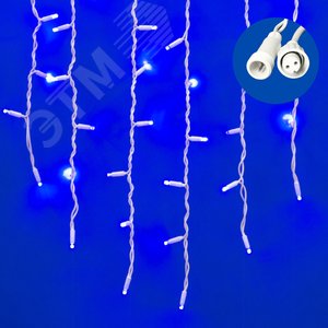 Бахрома светодиодная со статическим свечением 3м соединяемая 200 светодиодов синий свет белый провод ULD-B3010-200/SWK BLUE IP67 2