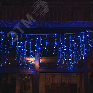 Бахрома светодиодная с эффектом мерцания 3м соединяемая 200 светодиодов синий свет белый провод ULD-B3010-200/TWK BLUE IP67 5