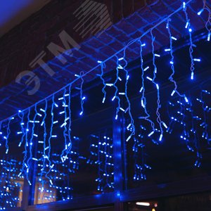 Бахрома светодиодная с эффектом мерцания 3м соединяемая 200 светодиодов синий свет белый провод ULD-B3010-200/TWK BLUE IP67 6