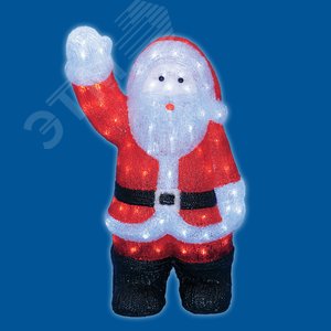 ULD-M3860-120/STA WHITE IP20 XMASMAN Фигура светодиодная «Дед Мороз»,38*24*60 см. 120 светодиодов. Белый свет. Провод прозрачный. TM Uniel. (UL-00002332) - фото 2