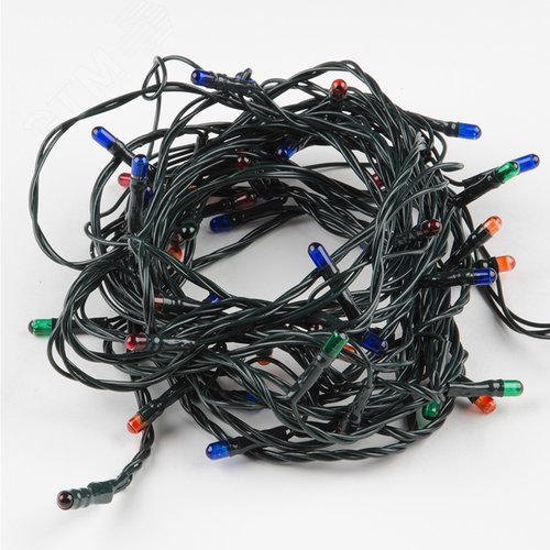 UDL-S0500-050/DGA MULTI IP20 MINI Гирлянда с контроллером, 5м. 50 миниламп накаливания. Разноцветный свет. Провод зеленый. TM Uniel. (UL-00002389) - фото 2