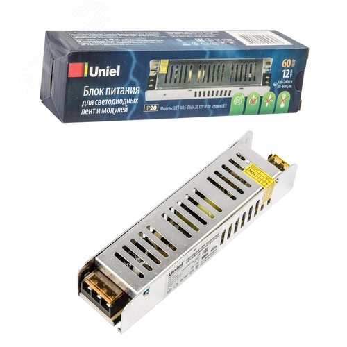Блок питания 60Вт 12В Металлический корпус UET-VAS-060A20 12V IP20 5