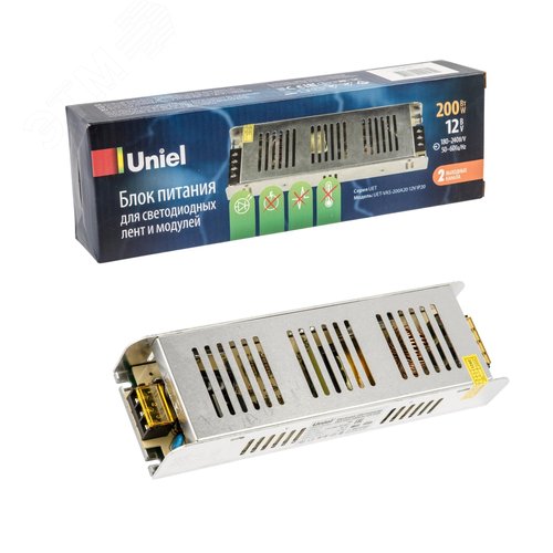 Блок питания 200Вт 12В Металлический корпус UET-VAS-200A20 12V IP20 5