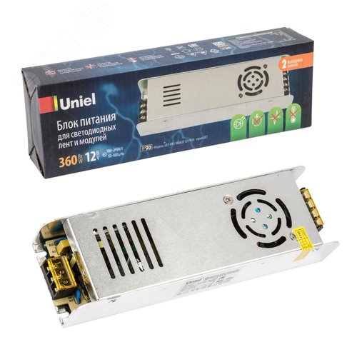 Блок питания 360Вт 12В Металлический корпус UET-VAS-360A20 12V IP20 - фото 5