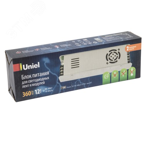 Блок питания 360Вт 12В Металлический корпус UET-VAS-360A20 12V IP20 - фото 4