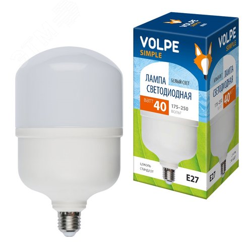 Лампа светодиодная LED-M80-40W/NW/E27/FR/S матовая, Simple (4000K) - фото 3