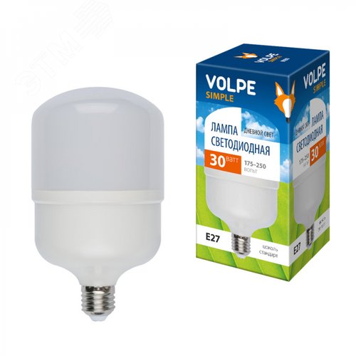 Лампа светодиодная LED-M80-30W/DW/E27/FR/S матовая, Simple, дневной свет (6500K) - фото 3