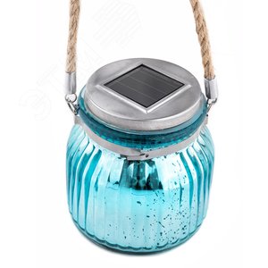 Светодиодный садовый светильник USL-M-210/GN120 BLUE JAR на солнечной батарее,теплый белый свет. 1*АА Ni-Mh аккумулятор в/к. IP44 Uniel (UL-00003208) - фото 2