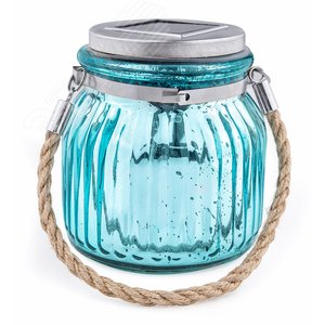 Светодиодный садовый светильник USL-M-210/GN120 BLUE JAR на солнечной батарее,теплый белый свет. 1*АА Ni-Mh аккумулятор в/к. IP44 Uniel (UL-00003208) - UNIEL