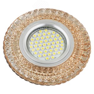 DLS-F131 GU5.3 CHROME/GOLD Светильник декоративный встраиваемый ТМ ‘‘Fametto‘‘, серия ‘‘Fiore‘‘. Без лампы, цоколь GU5.3. Основание металл, цвет хром. Отделка полимер, цвет золотой.‘‘ (DLS-F131-2001) - UNIEL