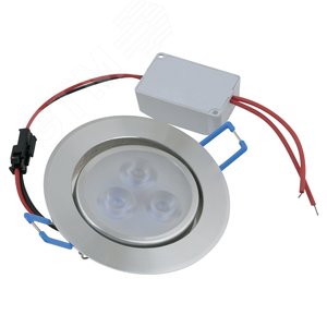 ULM-Q262 3W/DW IP65 SILVER Светильник светодиодный встраиваемый. Дневной свет(6500K). Корпус серебристый. Металл. ТМ Volpe. (ULM-Q262-0030) - UNIEL