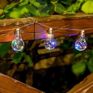 Светильник светодиодный садовый USL-S-126/PT4000 BULBS Садовая гирлянда на солнечной батарее Лампочки,10 светодиодов. Разноцветный свет. 1хАA Ni-Mh аккумулятор в/к. IP44 - фото 6