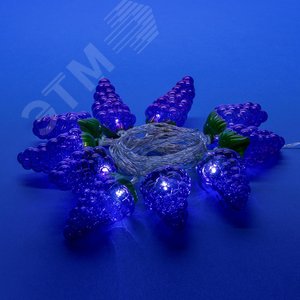 Гирлянда светодиодная на батарейках 2AA не в/к Виноград 4 м 10 светодиодов прозрачный провод ULD-S0400-010/STB/2AA WHITE IP20 GRAPES 2