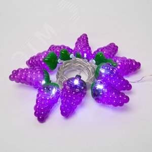 Гирлянда светодиодная на батарейках 2AA не в/к Виноград 4 м 10 светодиодов прозрачный провод ULD-S0400-010/STB/2AA WHITE IP20 GRAPES 3