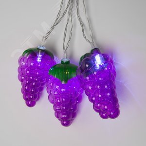 Гирлянда светодиодная на батарейках 2AA не в/к Виноград 4 м 10 светодиодов прозрачный провод ULD-S0400-010/STB/2AA WHITE IP20 GRAPES 4