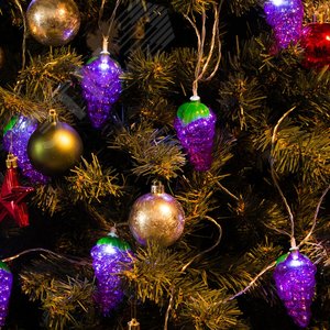 Гирлянда светодиодная на батарейках 2AA не в/к Виноград 4 м 10 светодиодов прозрачный провод ULD-S0400-010/STB/2AA WHITE IP20 GRAPES 5