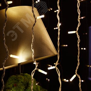 Гирлянда Занавес светодиодный с эффектом мерцания 3х2 м Соединяемый 240 светодиодов теплый белый провод 3