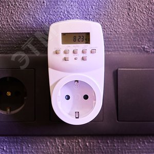 Таймер электронный с розеткой, 220В. 24ч. 1600Вт. Энергонезависимая память. UST-E20 WHITE - фото 2