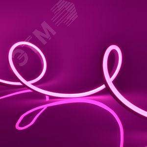 Лента светодиодная гибкий неон 8Вт/м 220В розовый IP67 120 LED/м бобина 50м. в коробке 4