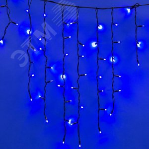 Бахрома светодиодная с эффектом мерцания 3 м соединяемая 200 светодиодов синий свет черный провод ULD-B3010-200/TBK BLUE IP67 2