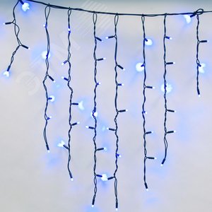 Бахрома светодиодная с эффектом мерцания 3 м соединяемая 200 светодиодов синий свет черный провод ULD-B3010-200/TBK BLUE IP67 3