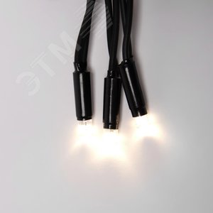 Бахрома светодиодная с эффектом мерцания 3м соединяемая 200 светодиодов теплый белый свет черный провод ULD-B3010-200/TBK WARM WHITE IP67 3