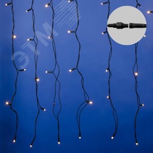 Занавес светодиодный с  эффектом мерцания 3х2м ULD-C2030-240/TBK WARM WHITE IP67 Соединяемый 240 светодиодов Теплый белый свет Провод черный TM (UL-00003938) 2