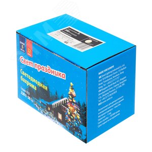 Занавес светодиодный с  эффектом мерцания 3х2м ULD-C2030-240/TBK WARM WHITE IP67 Соединяемый 240 светодиодов Теплый белый свет Провод черный TM (UL-00003938) 4