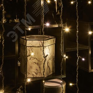 Занавес светодиодный с  эффектом мерцания 3х2м ULD-C2030-240/TBK WARM WHITE IP67 Соединяемый 240 светодиодов Теплый белый свет Провод черный TM (UL-00003938) 6