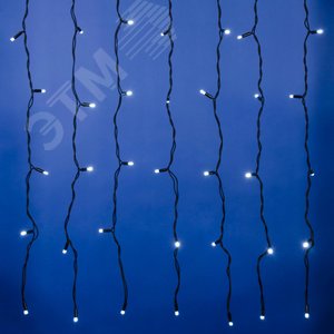 Занавес светодиодный с эффектом мерцания 3х2м ULD-C2030-240/TBK WHITE IP67 Соединяемый 240 светодиодов Белый свет Провод черный TM Uniel (UL-00003939) 2