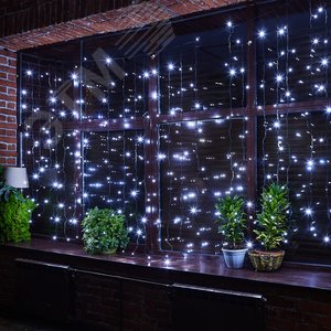 Занавес светодиодный с эффектом мерцания 3х2м ULD-C2030-240/TBK WHITE IP67 Соединяемый 240 светодиодов Белый свет Провод черный TM Uniel (UL-00003939) 3