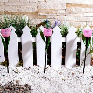Светильник светодиодный садовый на солнечной батарее СОЛАР USL-C-451/PT305 PINK TULIP - фото 3