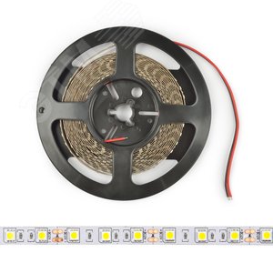 Лента светодиодная гибкая на самоклеящейся основе 14,4Вт/м 12В 4000K IP20 60LED/м катушка 5м. в герметичной упаковке - UNIEL