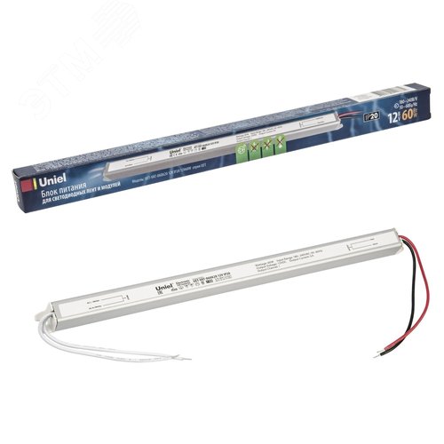 Блок питания ультратонкий 60Вт 12В Металлический корпус UET-VAT-060A20 12V IP20 4