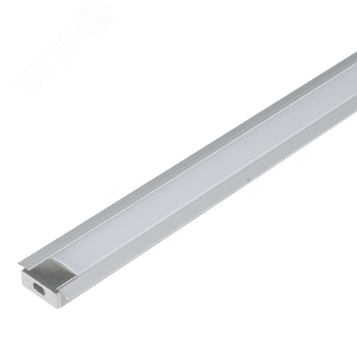 Профиль врезной алюминиевый UFE-K01 SILVER/FROZEN 200 POLYBAG с матовым рассеивателем, 200см. 2 заглушки в/к.. - UNIEL