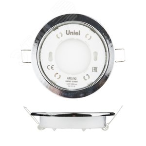 Светильник ультркий встраиваемый GX53/H2 CHROME 10 PROM в составе набора из 10 шт. корпус хром - UNIEL