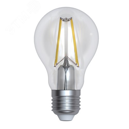 Лампа светодиодная диммируемая LED-A60-12W/3000K/E27/CL/DIM GLA01TR форма А, прозрачная Air теплый (3000K) картон 2