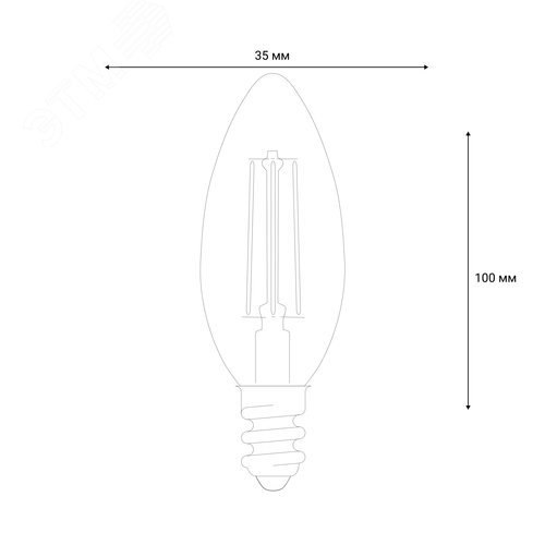 Лампа светодиодная LED-C35-9W/3000K/E14/CL/DIM GLA01TR диммируемая форма ''свеча'' прозрачная Air теплый (3000K) картон 3