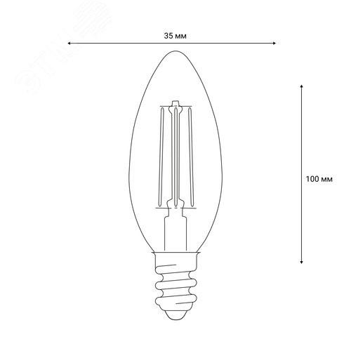 Лампа светодиодная LED-C35-9W/4000K/E14/CL/DIM GLA01TR диммируемая форма свеча прозрачная Air (4000K) картон 2