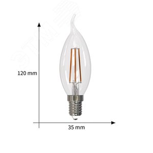 Лампа светодиодная диммируемая Форма свеча на ветру прозрачная Air Теплый (3000K) LED-CW35-9W/3000K/E14/CL/DIM GLA01TR 4