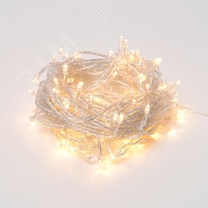 ULD-S1500-100/DTA WARM WHITE IP20 Гирлянда светодиодная с контроллером, 15м. 100 светодиодов. Теплый белый свет. Провод прозрачный. ТМ Uniel (UL-00005258) - фото 3