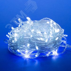 ULD-S1500-100/DTA WHITE IP20 Гирлянда светодиодная с контроллером, 15м. 100 светодиодов. Белый свет. Провод прозрачный.ТМ Uniel (UL-00005261) - UNIEL