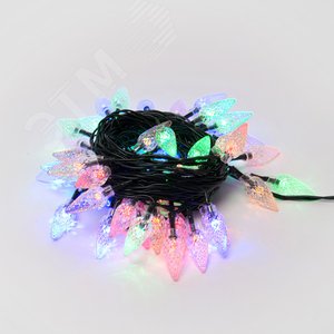 ULD-S0700-050/DGA MULTI IP20 STRAWBERRY Гирлянда светодиодная с контроллером «Клубничка», 7м. 50 светодиодов. Разноцветный свет. Провод зеленый. ТМ Uniel (UL-00005474)