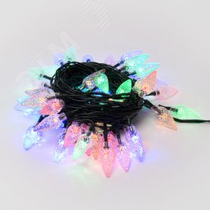 ULD-S0700-050/DGA MULTI IP20 STRAWBERRY Гирлянда светодиодная с контроллером «Клубничка», 7м. 50 светодиодов. Разноцветный свет. Провод зеленый. ТМ Uniel (UL-00005474) 2