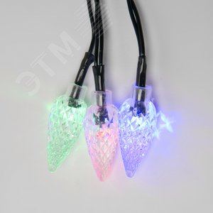 ULD-S0700-050/DGA MULTI IP20 STRAWBERRY Гирлянда светодиодная с контроллером «Клубничка», 7м. 50 светодиодов. Разноцветный свет. Провод зеленый. ТМ Uniel (UL-00005474) 3