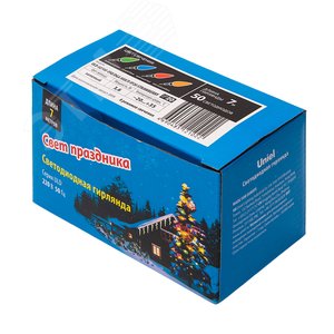 ULD-S0700-050/DGA MULTI IP20 STRAWBERRY Гирлянда светодиодная с контроллером «Клубничка», 7м. 50 светодиодов. Разноцветный свет. Провод зеленый. ТМ Uniel (UL-00005474) 4