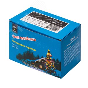 ULD-S0600-400/DGA MULTI IP20 FIRECRACKER Гирлянда LED с контр. «Фейерверк», 6м. 400 диодов. мультиколор. провод зеленый. | UL-00005478 | Uniel - фото 4