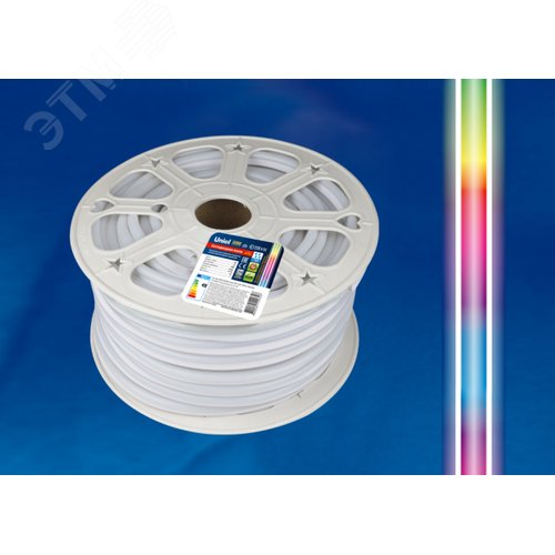 Лента светодиодная гибкая герметичная. NEON. Бобина 50 м. RGB. ULS-N22-5050-80LED/m-8mm-IP67-220V-10W/m-50M-RGB - фото 2